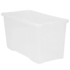 B&M Large Storage Box With Lid 110L - Clear 8 B&M Large Storage Box With Lid 110L - Clear -Home Furnishings Store 284861 110l storage box with lid clear