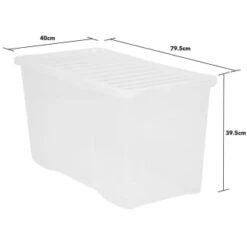 B&M Large Storage Box With Lid 110L - Clear 9 B&M Large Storage Box With Lid 110L - Clear -Home Furnishings Store 284861 110l storage box with lid clear 3