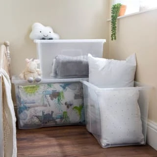 B&M Large Storage Box With Lid 110L - Clear 3 B&M Large Storage Box With Lid 110L - Clear - Image 3