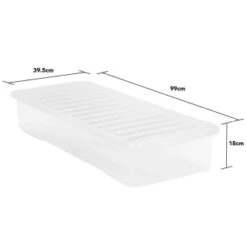 B&M Underbed Storage Box With Lid 55L - Clear 7 B&M Underbed Storage Box With Lid 55L - Clear -Home Furnishings Store 307321 55l under bed storage box with lid 3