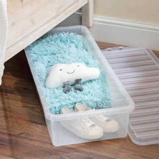 B&M Underbed Storage Box With Lid 55L - Clear 3 B&M Underbed Storage Box With Lid 55L - Clear - Image 3