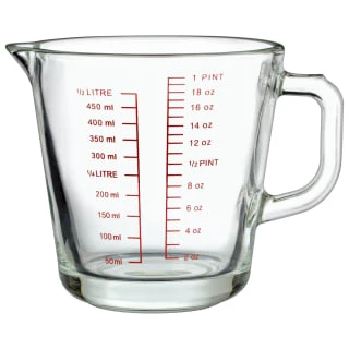 B&M Glass Measuring Jug 500ml 2 B&M Glass Measuring Jug 500ml - Image 2