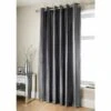 B&M Charcoal Jasmine Sparkle Velvet Eyelet Curtains 90 X 90"