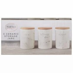 Home Furnishings Store -Home Furnishings Store 356820 storage canisters marble effect tea coffee sugar main 2