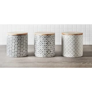 B&M Embossed Geometric Storage Canisters 3pc 1 B&M Embossed Geometric Storage Canisters 3pc