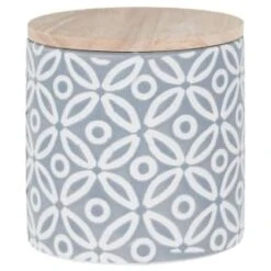 B&M Embossed Geometric Storage Canisters 3pc 10 B&M Embossed Geometric Storage Canisters 3pc -Home Furnishings Store 356821 storage canisters geo grey 2