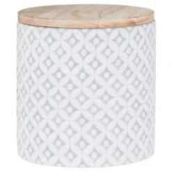 B&M Embossed Geometric Storage Canisters 3pc 11 B&M Embossed Geometric Storage Canisters 3pc -Home Furnishings Store 356821 storage canisters geo grey