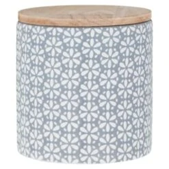 B&M Embossed Geometric Storage Canisters 3pc 9 B&M Embossed Geometric Storage Canisters 3pc -Home Furnishings Store 356821 storage canisters geo grey 4
