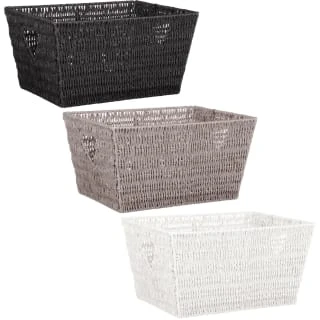 B&M Vannes Heart Cut Out Wicker Basket - Grey 2 B&M Vannes Heart Cut Out Wicker Basket - Grey - Image 2