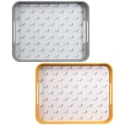 B&M Sausage Dog Bamboo Tray With Handles - Ochre -Home Furnishings Store 369483 sausage dog printed bamboo tray with handles ochre