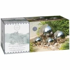 Home Furnishings Store -Home Furnishings Store 379370 4pk tranquil garden stainless steel gazing balls 2