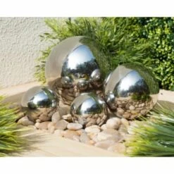 Home Furnishings Store 14 B&M Tranquil Garden Stainless Steel Gazing Balls 4pk