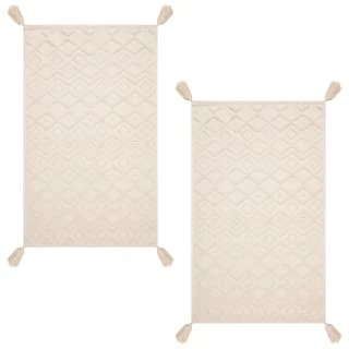 B&M Homestead Embossed Tea Towels With Tassels 2pk - Natural 3 B&M Homestead Embossed Tea Towels With Tassels 2pk - Natural - Image 3