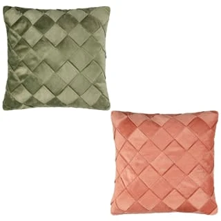 B&M Basket Weave Velvet Cushion - Sage 3 B&M Basket Weave Velvet Cushion - Sage - Image 3