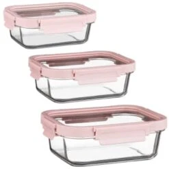B&M Pink Glass Food Container - Medium 5 B&M Pink Glass Food Container - Medium -Home Furnishings Store 380659 380660 380661 glass food container pink large 1