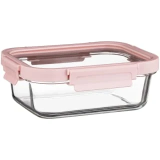 B&M Pink Glass Food Container - Large 1 B&M Pink Glass Food Container - Large