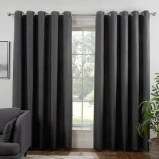 B&M Colorado Hopsack Fully Lined Charcoal Eyelet Curtains 46 X 72" 1 B&M Colorado Hopsack Fully Lined Charcoal Eyelet Curtains 46 X 72"