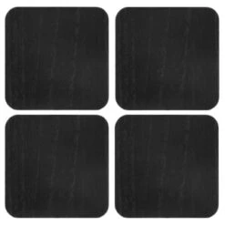 B&M Black Wooden Coasters 4pk -Home Furnishings Store 390404 4pk wooden coasters solid wood black 2