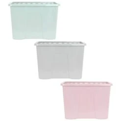 B&M Storage Box With Lid 80L - Dusty Pink 9 B&M Storage Box With Lid 80L - Dusty Pink -Home Furnishings Store 391381 391383 391384 80l storage box and lid group