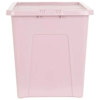 B&M Storage Box With Lid 80L - Dusty Pink 4 B&M Storage Box With Lid 80L - Dusty Pink - Image 4
