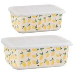 B&M Rectangular Tubs 2pk - Lemons 13 B&M Rectangular Tubs 2pk - Lemons -Home Furnishings Store 392929 2pk reuse and repurpose rectangle tubs lemon 3