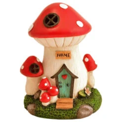 B&M Assorted Mushroom House Ornament With Glowing Solar Light 9 B&M Assorted Mushroom House Ornament With Glowing Solar Light -Home Furnishings Store 393429 mushroom house ornament with glowing solar light