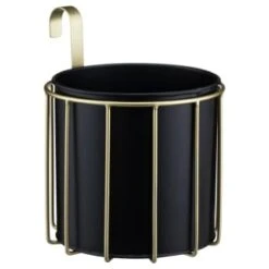 Home Furnishings Store 16 B&M New York Planter With Hook - Gold