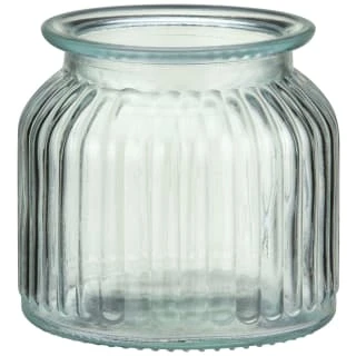 B&M Small Ribbed Glass Jar With Wooden Lid 3 B&M Small Ribbed Glass Jar With Wooden Lid - Image 3