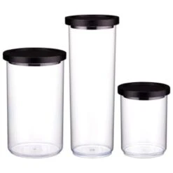 B&M Canister With Airtight Wooden Lid 750ml -Home Furnishings Store 394622 394623 394624 1 7l canister with black lid group