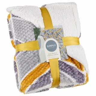 B&M Simply Geo Waffle Throw - Ochre 1 B&M Simply Geo Waffle Throw - Ochre