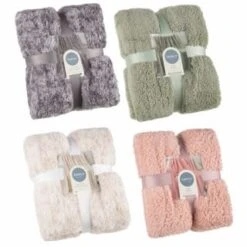 B&M Simply Two Tone Teddy Throw - Sage 9 B&M Simply Two Tone Teddy Throw - Sage -Home Furnishings Store 394924 394926 394927 394928 simply plain teddy throw group