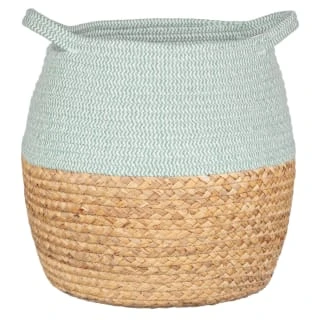 B&M Rope & Wicker Belly Basket - Green 1 B&M Rope & Wicker Belly Basket - Green